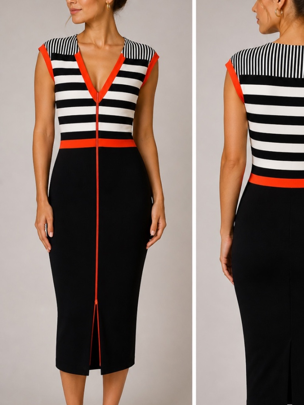 Joseph Ribkoff Midi V Neck Dress